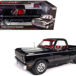 1979 Dodge Adventurer Sweptline Pickup Truck Black with Red Interior "American Muscle" Series 1/18 Diecast Model Car by Auto World
