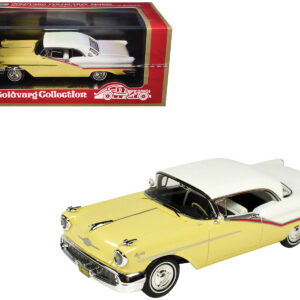 1957 Oldsmobile Starfire Coronado Yellow and Alcan White Limited Edition to 200 pieces Worldwide 1/43 Model Car by Goldvarg Collection