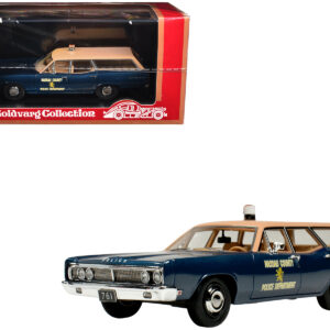 1970 Ford Country Squire Wagon Police Car "Nassau County Police Department" Blue and Tan Limited Edition to 200 pieces Worldwide 1/43 Model Car by Goldvarg Collection
