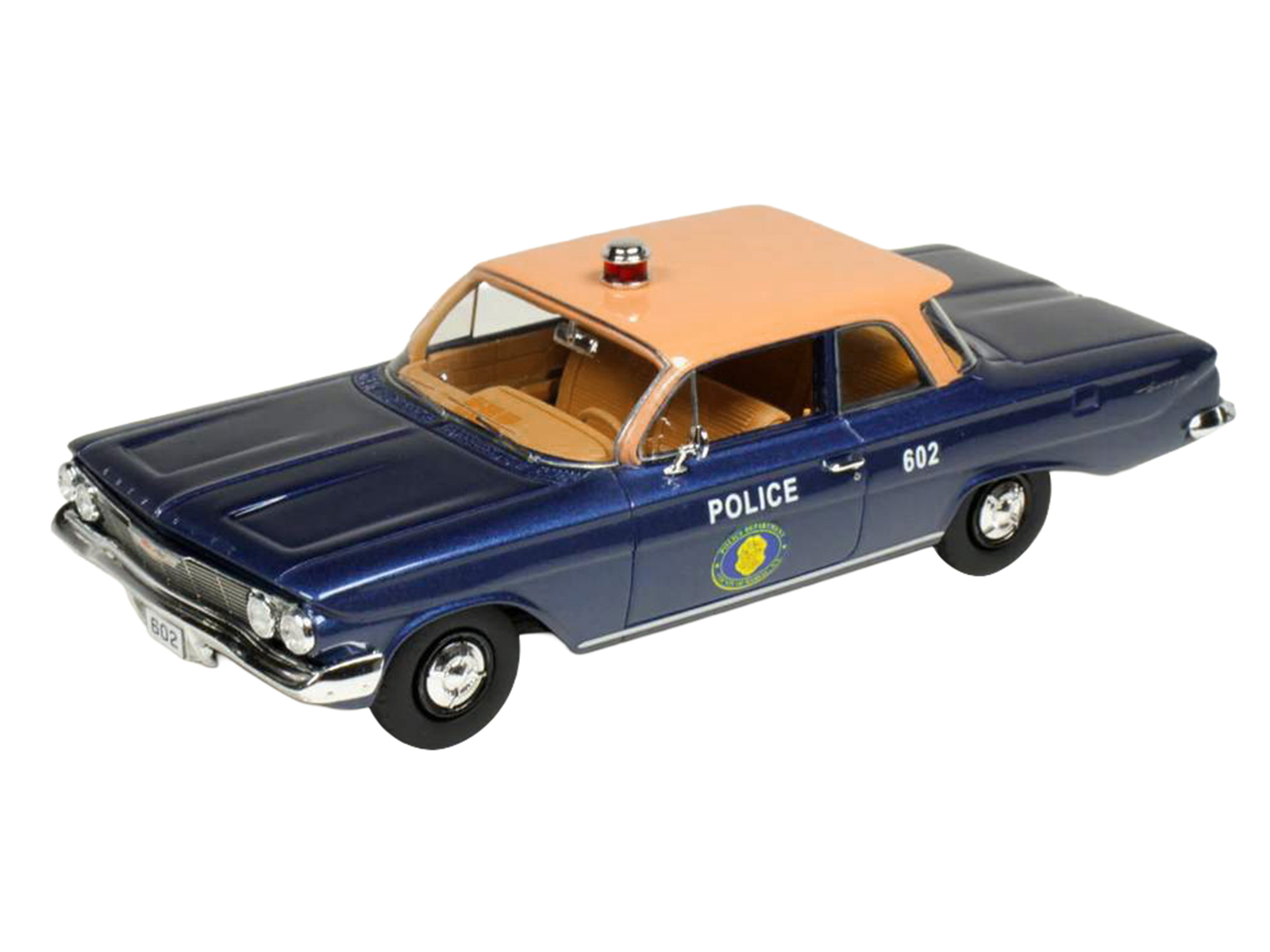 1961 Chevrolet Biscayne "Nassau County Police Department" Blue Metallic with Beige Top Limited Edition to 150 pieces Worldwide 1/43 Model Car by Goldvarg Collection - Image 2