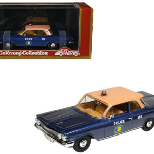 1961 Chevrolet Biscayne "Nassau County Police Department" Blue Metallic with Beige Top Limited Edition to 150 pieces Worldwide 1/43 Model Car by Goldvarg Collection