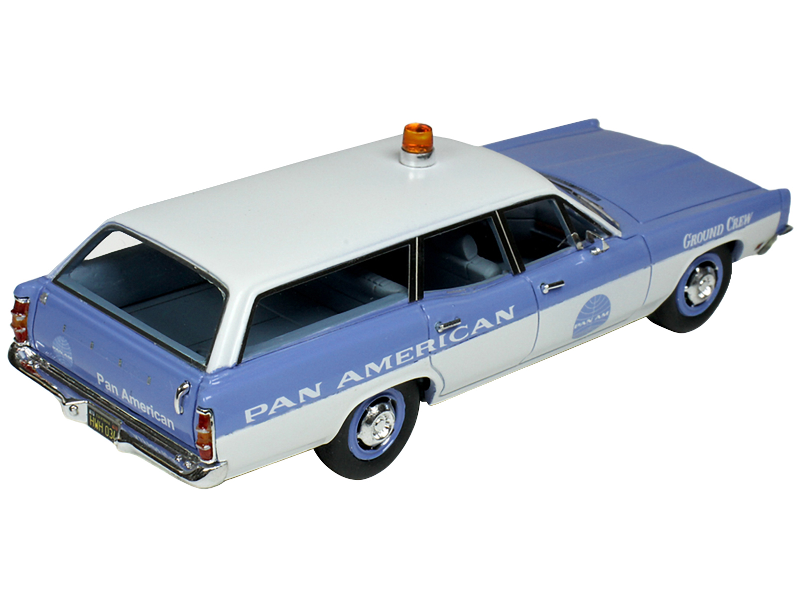 1970 Ford Galaxie Station Wagon Blue and White with Blue Interior "Pan-American Airlines Ground Crew" Limited Edition to 180 pieces Worldwide 1/43 Model Car by Goldvarg Collection - Image 3