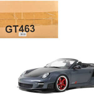 Porsche 911 LB-Works Alpha 9 Gray with Black Hood 1/18 Model Car by GT Spirit