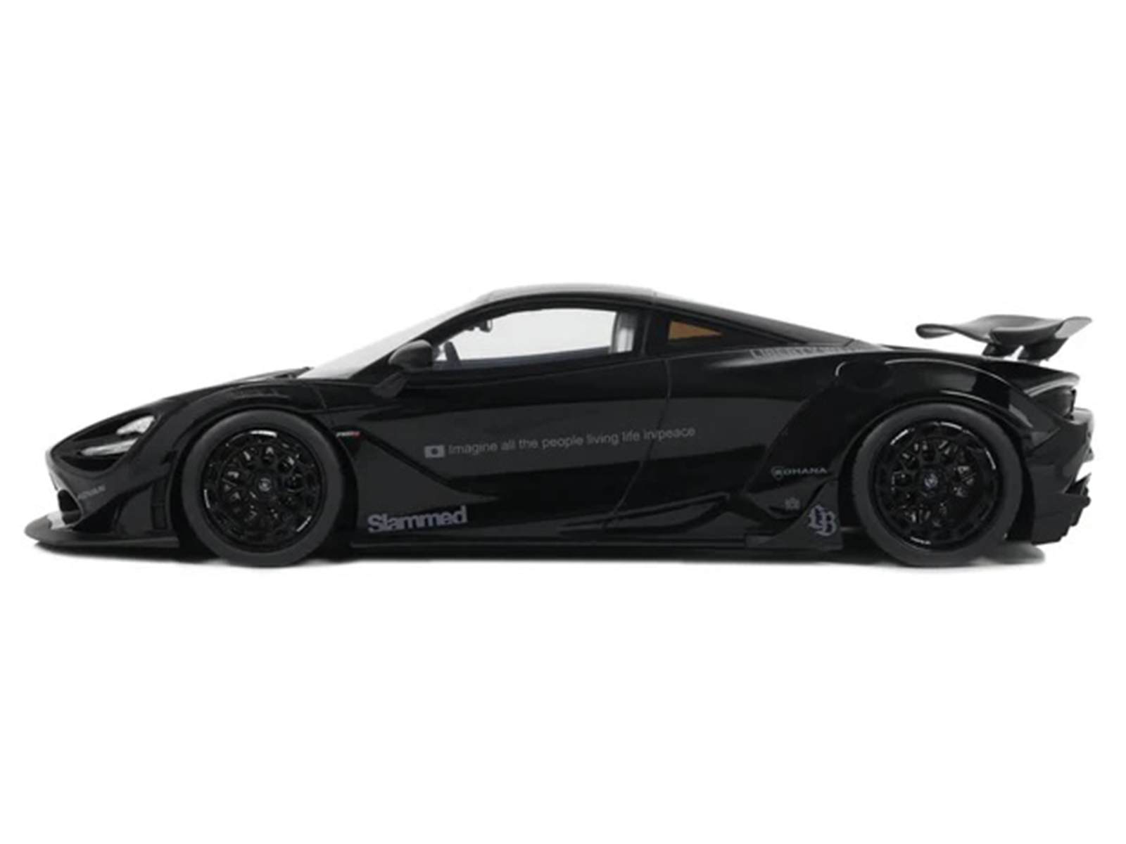 2023 McLaren 720S "LB-Works - Liberty Walk" Black 1/18 Model Car by GT Spirit - Image 4