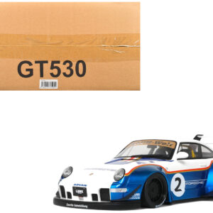 2023 RWB x Liberty Walk 993 #2 White and Blue Metallic with Graphics 1/18 Model Car by GT Spirit