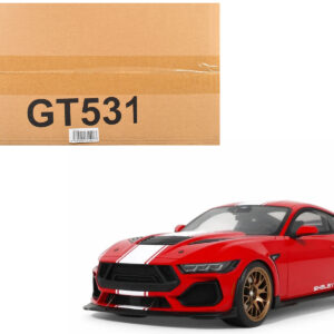 2025 Shelby Mustang Supersnake Race Red with White Stripes 1/18 Model Car by GT Spirit