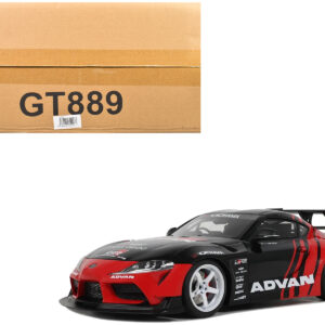 2020 Toyota Supra GR RHD (Right Hand Drive) "Advan" Black and Red 1/18 Model Car by GT Spirit