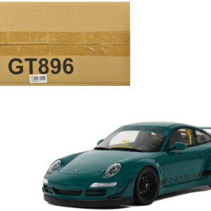 2021 RWB Bodykit "Syunkashuto" Green with Black Stripes 1/18 Model Car by GT Spirit