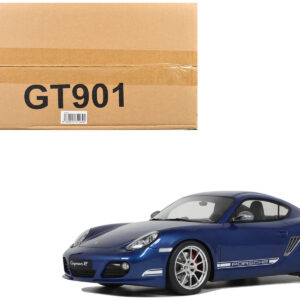 2012 Porsche Cayman R Aqua Blue Metallic 1/18 Model Car by GT Spirit