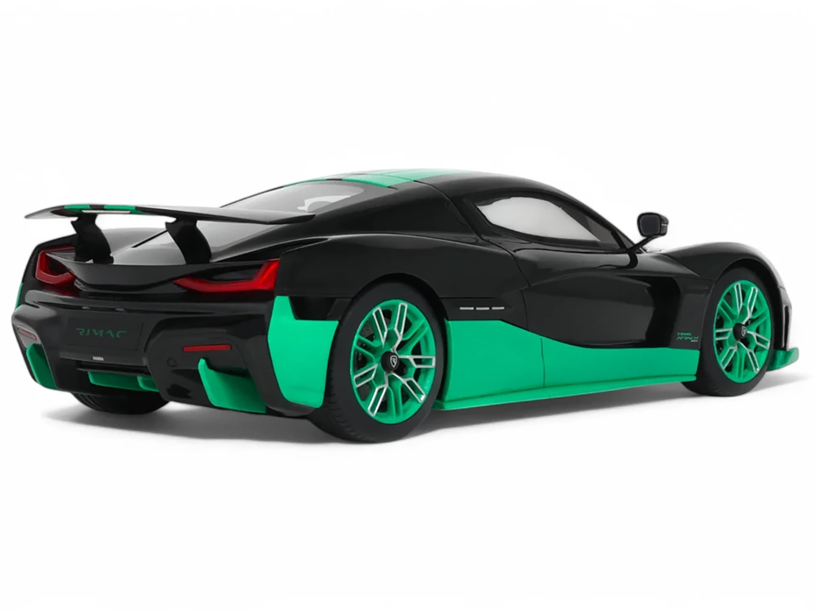 2023 Rimac Nevera Black with Green Stripes 1/18 Model Car by GT Spirit - Image 5