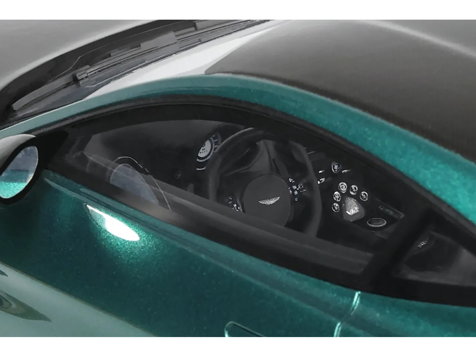 2023 Aston Martin Vantage V12 British Racing Green with Black Hood and Top 1/18 Model Car by GT Spirit - Image 2