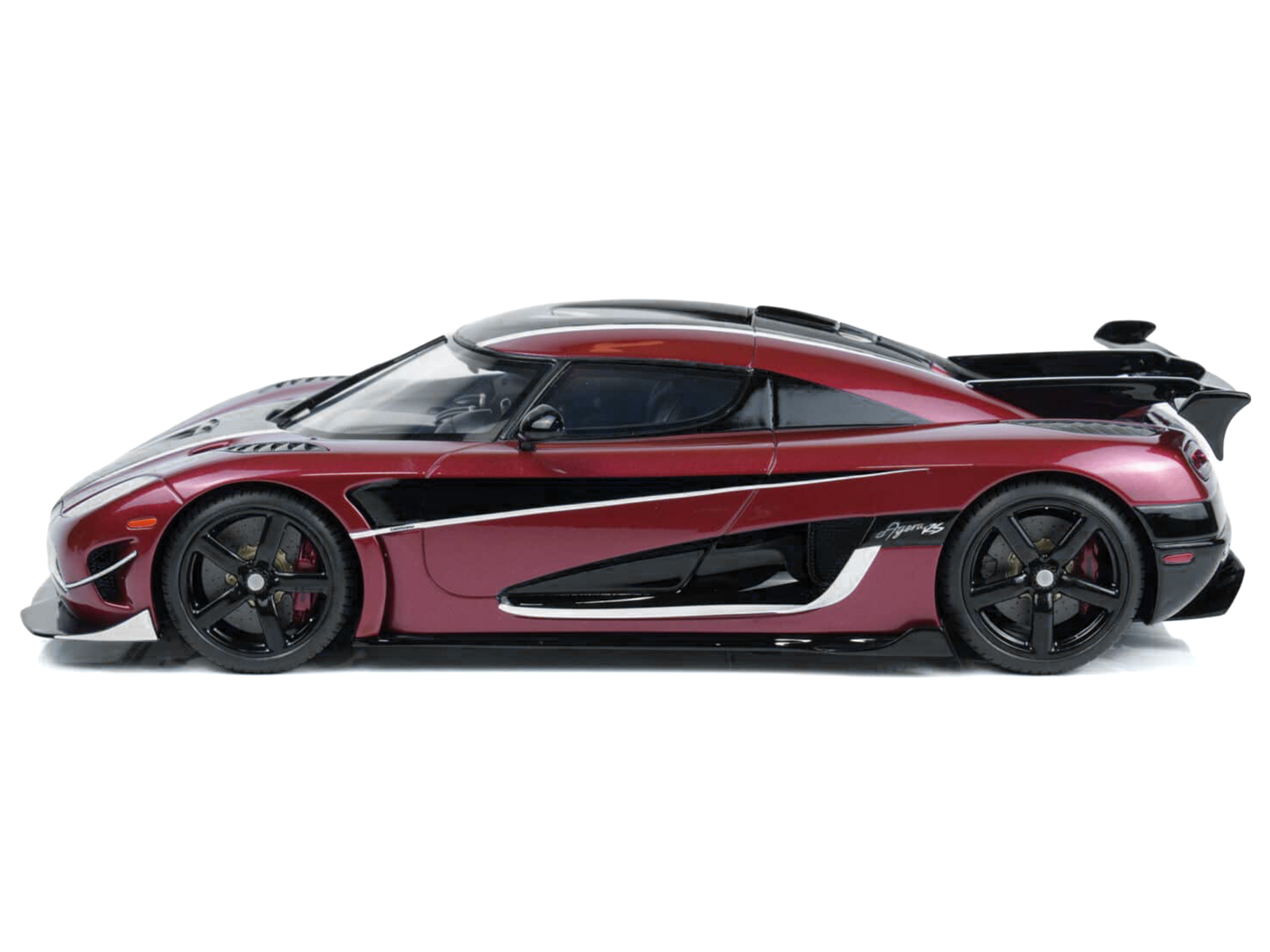 2017 Koenigsegg Agera RS Deep Red Metallic with Black Stripes 1/18 Model Car by GT Spirit - Image 4
