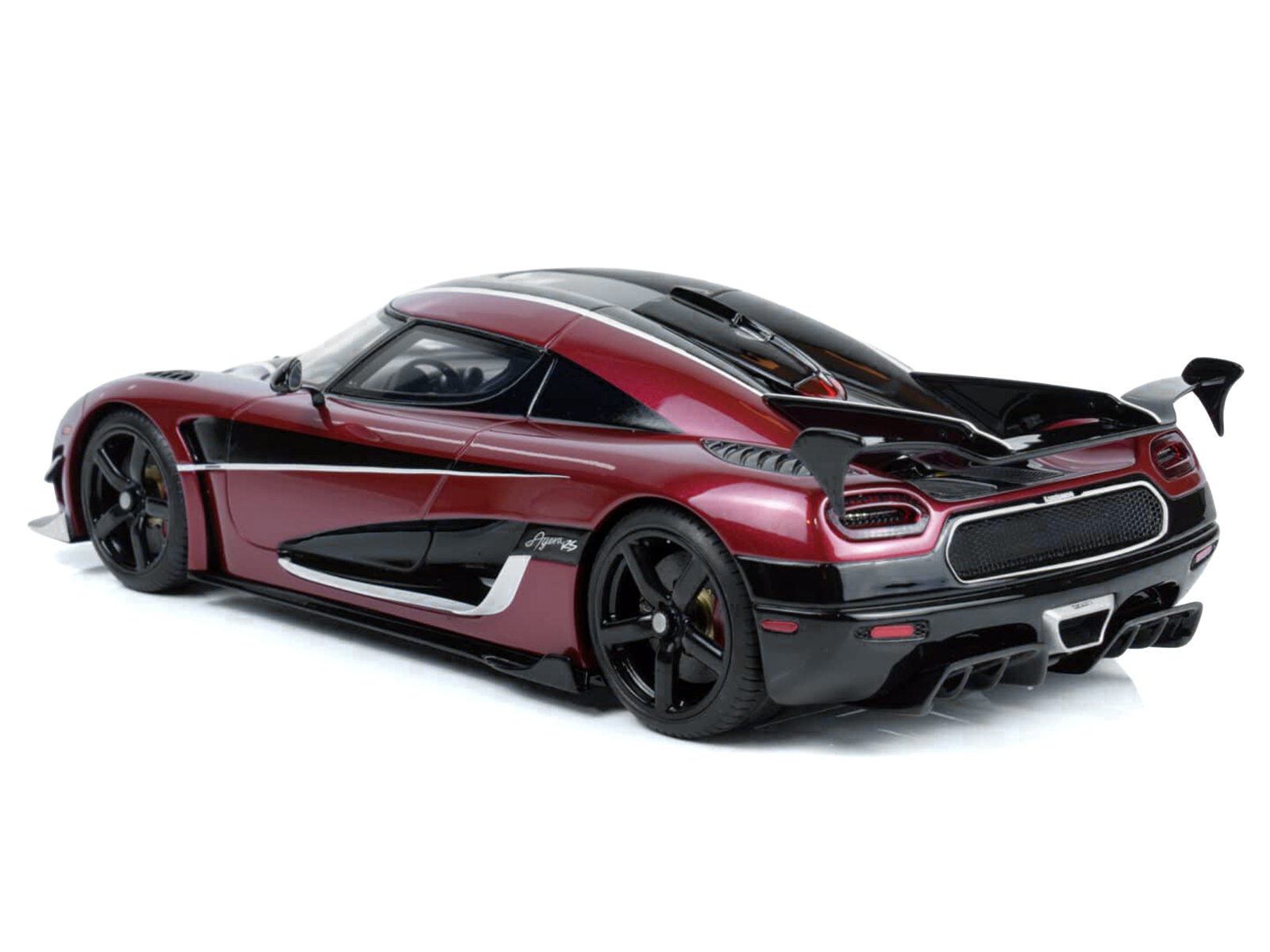 2017 Koenigsegg Agera RS Deep Red Metallic with Black Stripes 1/18 Model Car by GT Spirit - Image 5
