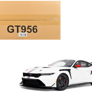 2025 Ford Mustang GTD "Spirit of America" Performance White with Blue and Red Stripes 1/18 Model Car by GT Spirit