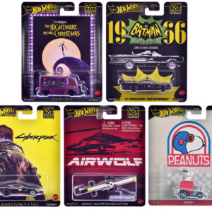 "Pop Culture 2025" 5 piece Set M "Premium Series" Diecast Model Cars by Hot Wheels