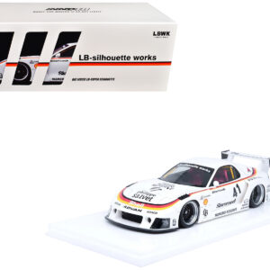 Mazda RX7 (FD3S) LB-Super Silhouette RHD (Right Hand Drive) #41 White with Stripes and Graphics 1/18 Model Car by Inno Models