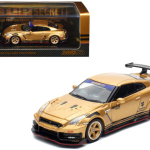 Nissan GT-R (R35) Top Secret Thailand RHD (Right Hand Drive) Gold Metallic "Thailand Diecast Expo 2025 Event Edition" 1/64 Diecast Model Car by Inno Models