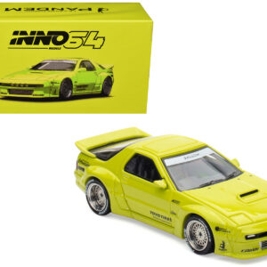 Mazda RX-7 (FC3S) "Pandem Aero" RHD (Right Hand Drive) Lime Green "The Model Car Show Malaysia 2025 Event Edition" 1/64 Diecast Model Car by Inno Models