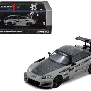 Honda S2000 RHD (Right Hand Drive) "J's Racing" Gray with Carbon Hood and Top "Hong Kong Toycar Salon 2025 Event Edition" 1/64 Diecast Model Car by Inno Models