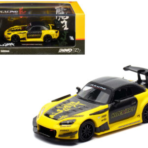 Honda S2000 RHD (Right Hand Drive) "J's Racing" Yellow with Carbon Hood and Top with Graphics "Tokyo Auto Salon Kuala Lumpur 2025 Event Edition" 1/64 Diecast Model Car by Inno Models