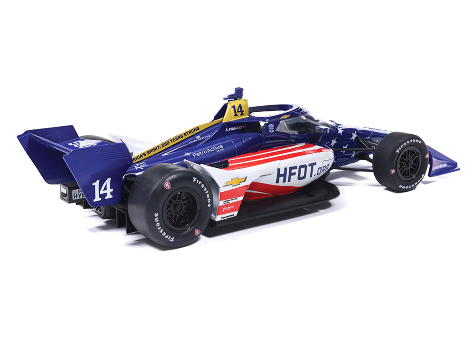 Dallara IndyCar #14 Santino Ferrucci "HFOT.Org" AJ Foyt Racing (Road Course Configuration) "NTT IndyCar Series" (2026) 1/18 Diecast Model Car by IXO Models - Image 3