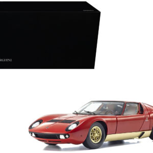 Lamborghini Miura P 400 Red with Gold Accents 1/18 Diecast Model Car by Kyosho