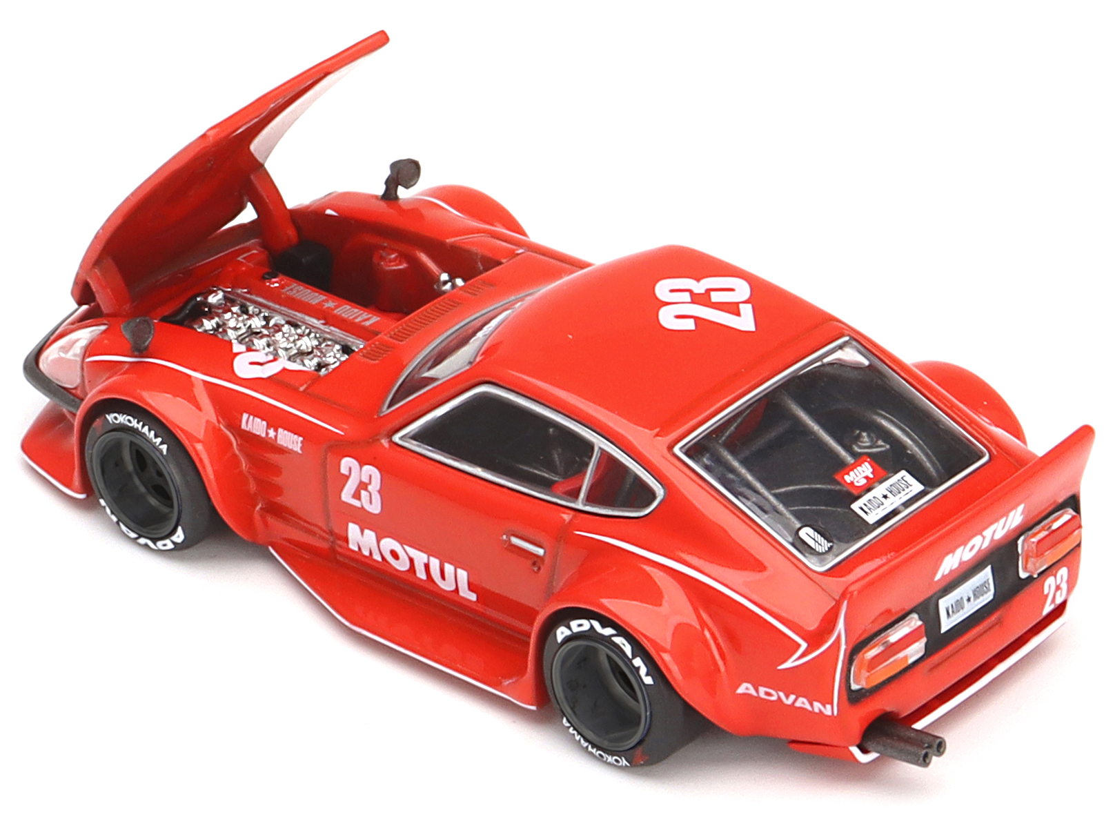 Datsun Fairlady Z RHD (Right Hand Drive) #23 Red "Motul V2" (Designed by Jun Imai) "Kaido House" Special 1/64 Diecast Model Car by True Scale Miniatures - Image 3