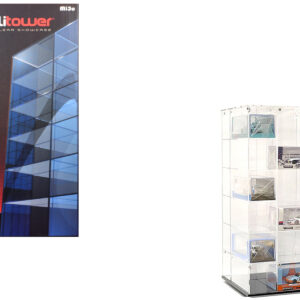 Acrylitower Showcase Large 24 Car Display Desktop Spinner with Cover Clear "Mijo Exclusives" for 1/64 Scale Models