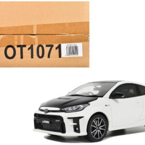 2022 Toyota GRMN Yaris RHD (Right Hand Drive) Platinum White Pearl with Black Hood and Top Limited Edition to 999 pieces Worldwide 1/18 Model Car by Otto Mobile
