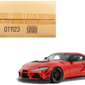 2023 Toyota Supra GT4 100 Edition Plasma Orange Metallic Limited Edition to 999 pieces Worldwide 1/18 Model Car by Otto Mobile
