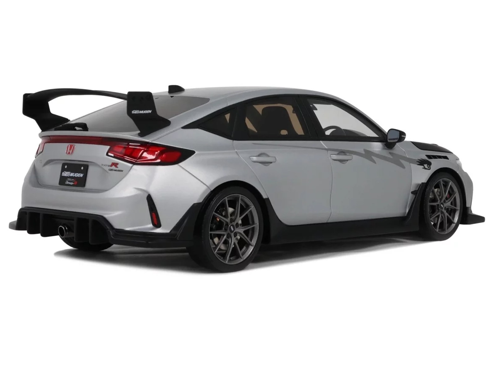 2024 Honda Civic Type R Mugen Group B RHD (Right Hand Drive) Matt Silver Metallic with Black Hood Limited Edition to 999 pieces Worldwide 1/18 Model Car by Otto Mobile - Image 5