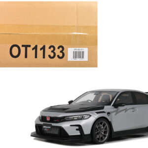 2024 Honda Civic Type R Mugen Group B RHD (Right Hand Drive) Matt Silver Metallic with Black Hood Limited Edition to 999 pieces Worldwide 1/18 Model Car by Otto Mobile