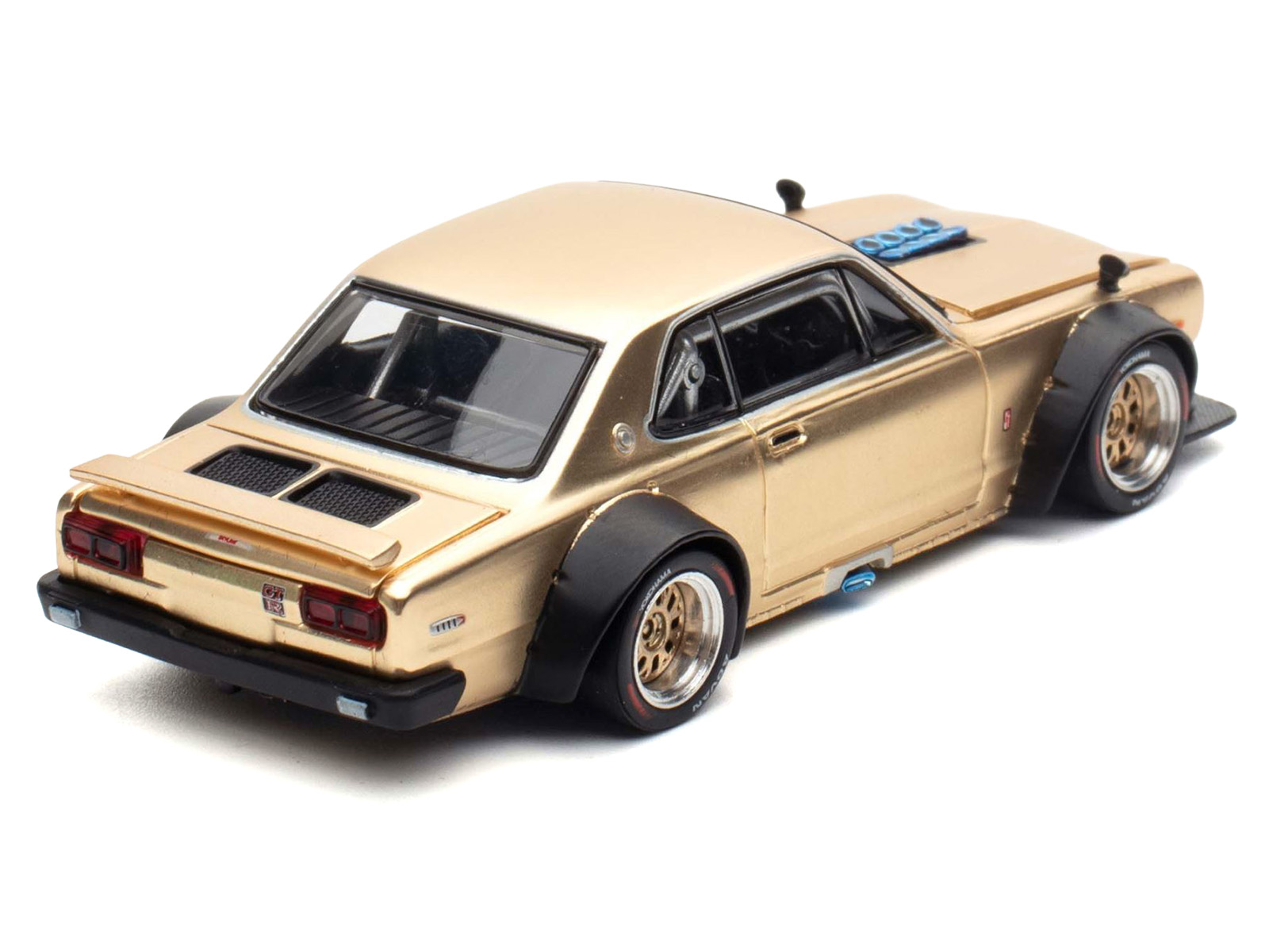 Skyline GT-R V8 Drift "Hakosuka" RHD (Right Hand Drive) Gold Metallic 1/64 Diecast Model Car by Pop Race - Image 4