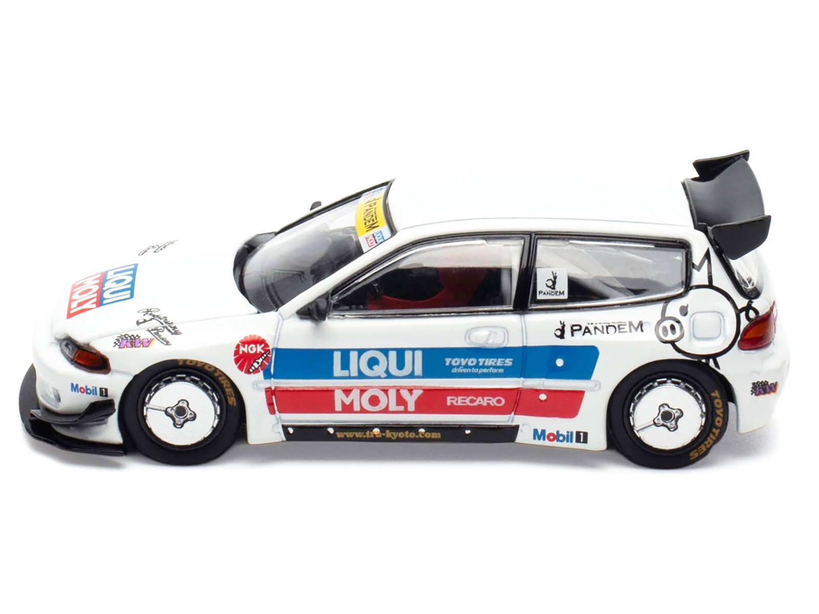Pandem Civic EG6 RHD (Right Hand Drive) White with Stripes and Graphics "VDX - Tokyo Auto Salon Hong Kong 2025" Special Edition 1/64 Diecast Model Car by Pop Race - Image 3