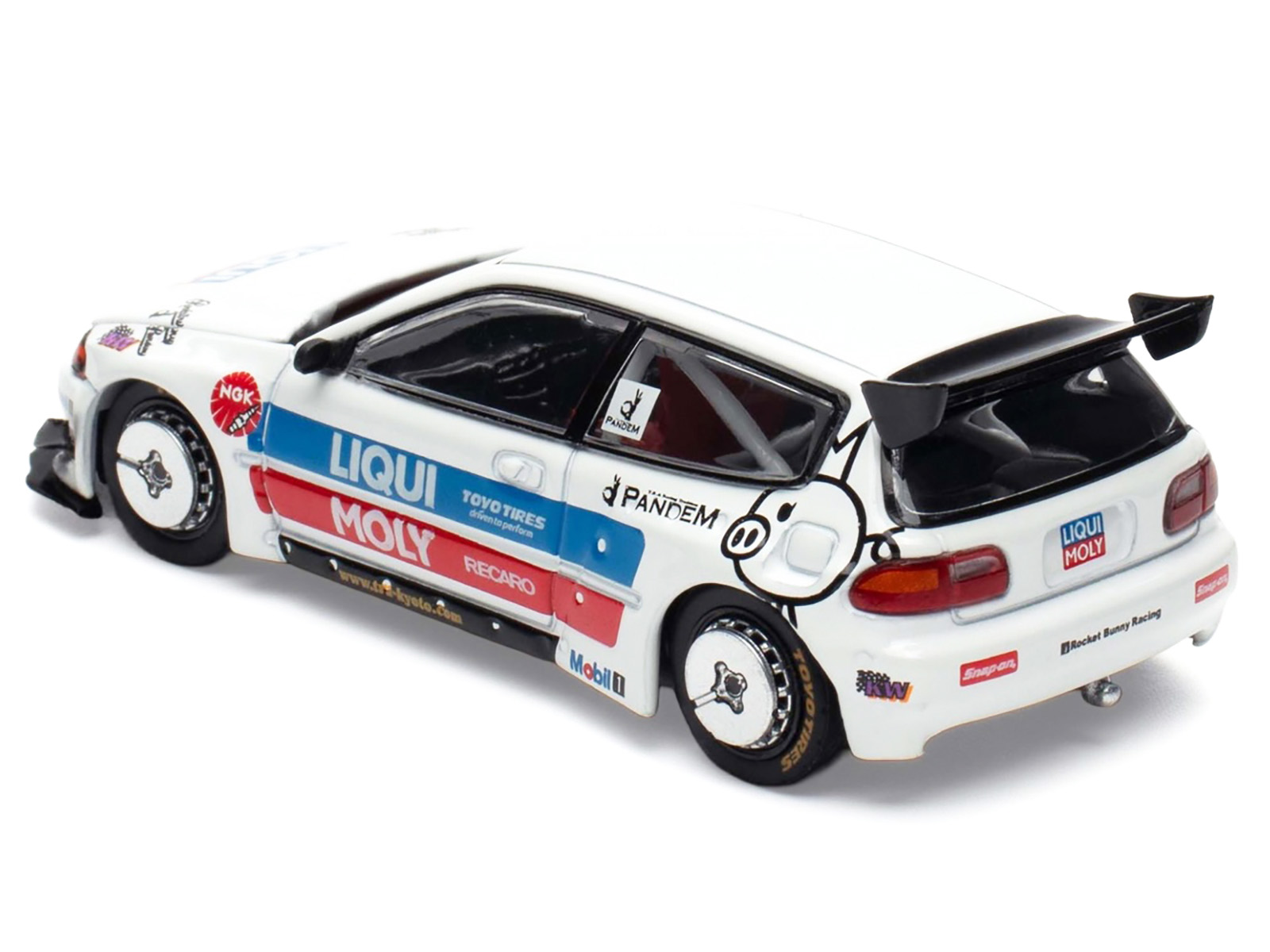 Pandem Civic EG6 RHD (Right Hand Drive) White with Stripes and Graphics "VDX - Tokyo Auto Salon Hong Kong 2025" Special Edition 1/64 Diecast Model Car by Pop Race - Image 4
