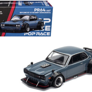 Skyline GT-R V8 Drift "Hakosuka" RHD (Right Hand Drive) Gray "Tokyo Auto Salon Hong Kong 2025" Special Edition 1/64 Diecast Model Car by Pop Race