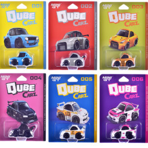 "QubeCarz" Series #1 Set of 6 pieces 1/64 Diecast Model Cars by Mini GT