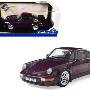 1990 Porsche 911 (964) Turbo Violet Blue Metallic 1/18 Diecast Model Car by Solido