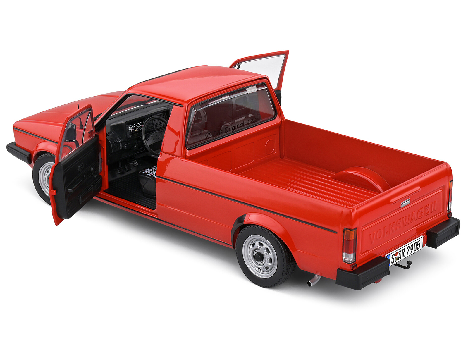 1983 Volkswagen Caddy MK 1 Pickup Truck Mars Red 1/18 Diecast Model Car by Solido - Image 4