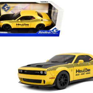 2023 Dodge Challenger SRT Hellcat Redeye Widebody Taxi "NYC Hellcab" Yellow with Black Hood and Graphics 1/18 Diecast Model Car by Solido