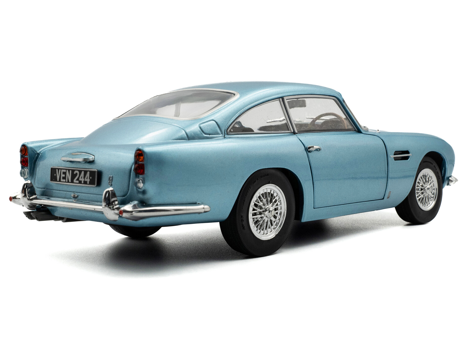 1964 Aston Martin DB5 RHD (Right Hand Drive) Light Blue Metallic 1/18 Diecast Model Car by Solido - Image 5
