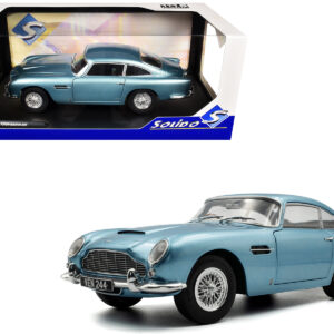 1964 Aston Martin DB5 RHD (Right Hand Drive) Light Blue Metallic 1/18 Diecast Model Car by Solido