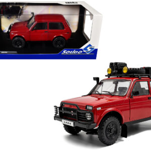 1980 Lada Niva Red with Roof Rack and Accessories 1/18 Diecast Model Car by Solido