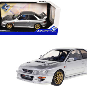 1998 Subaru Impreza 22B RHD (Right Hand Drive) Silver Metallic with Gold Wheels 1/18 Diecast Model Car by Solido