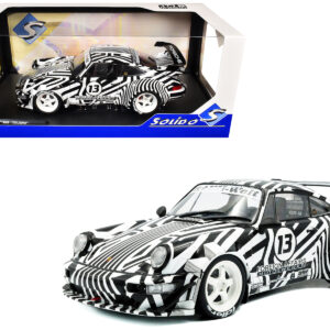 2022 RWB Bodykit #13 "The Zebra" Black and White Striped 1/18 Diecast Model Car by Solido