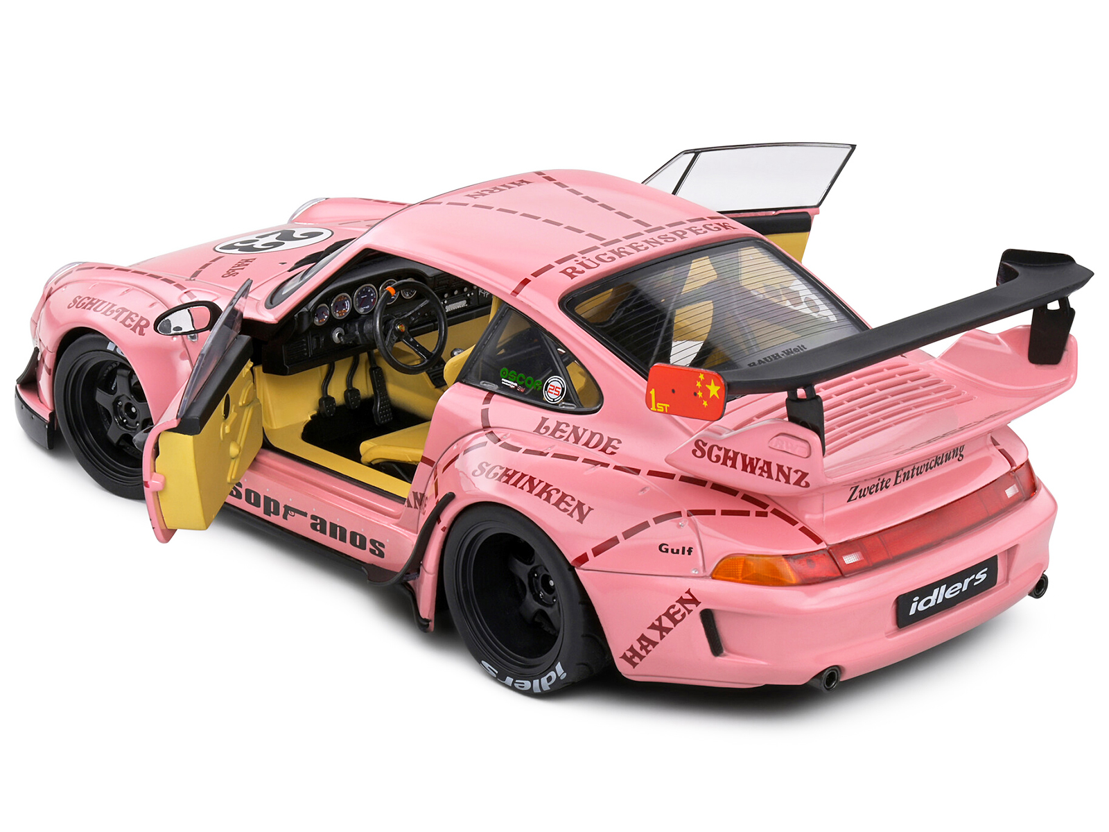 2020 RWB Bodykit #23 "Pink Pig" Pink with Graphics 1/18 Diecast Model Car by Solido - Image 5