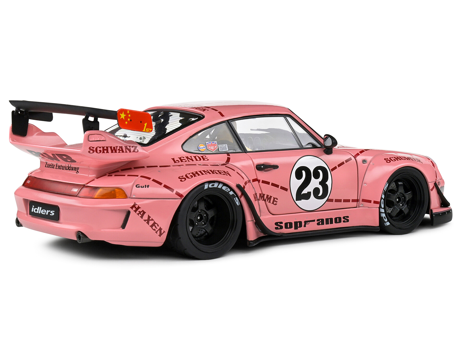 2020 RWB Bodykit #23 "Pink Pig" Pink with Graphics 1/18 Diecast Model Car by Solido - Image 4