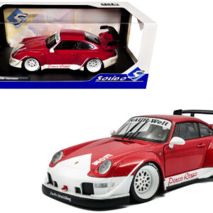 2020 RWB Bodykit "Porco Rosso" Red and White 1/18 Diecast Model Car by Solido
