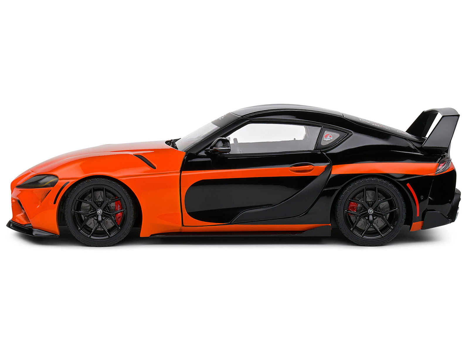 2024 Toyota GR Supra "StreetFighter" Orange and Black 1/18 Diecast Model Car by Solido - Image 3