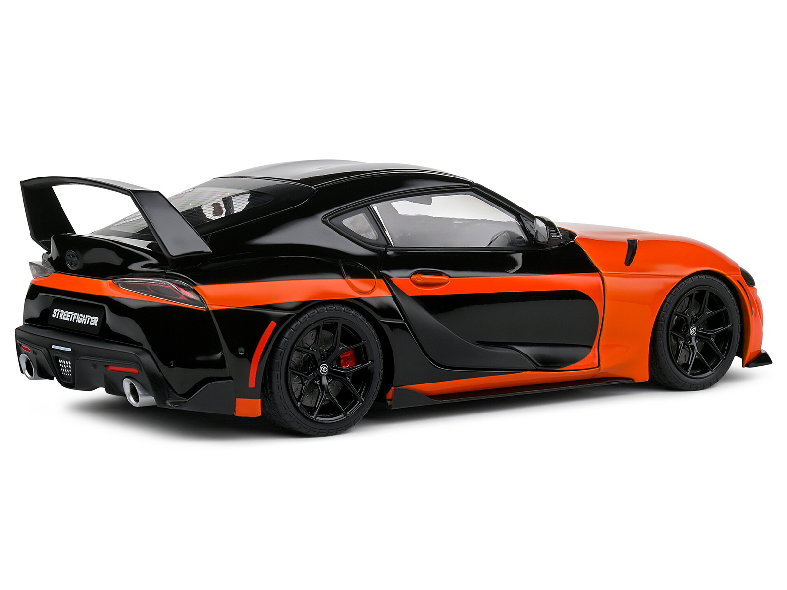 2024 Toyota GR Supra "StreetFighter" Orange and Black 1/18 Diecast Model Car by Solido - Image 4